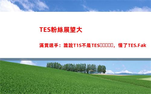 TES粉絲展望大滿貫選手：誰說T1S不是TES，懂了TES.Faker